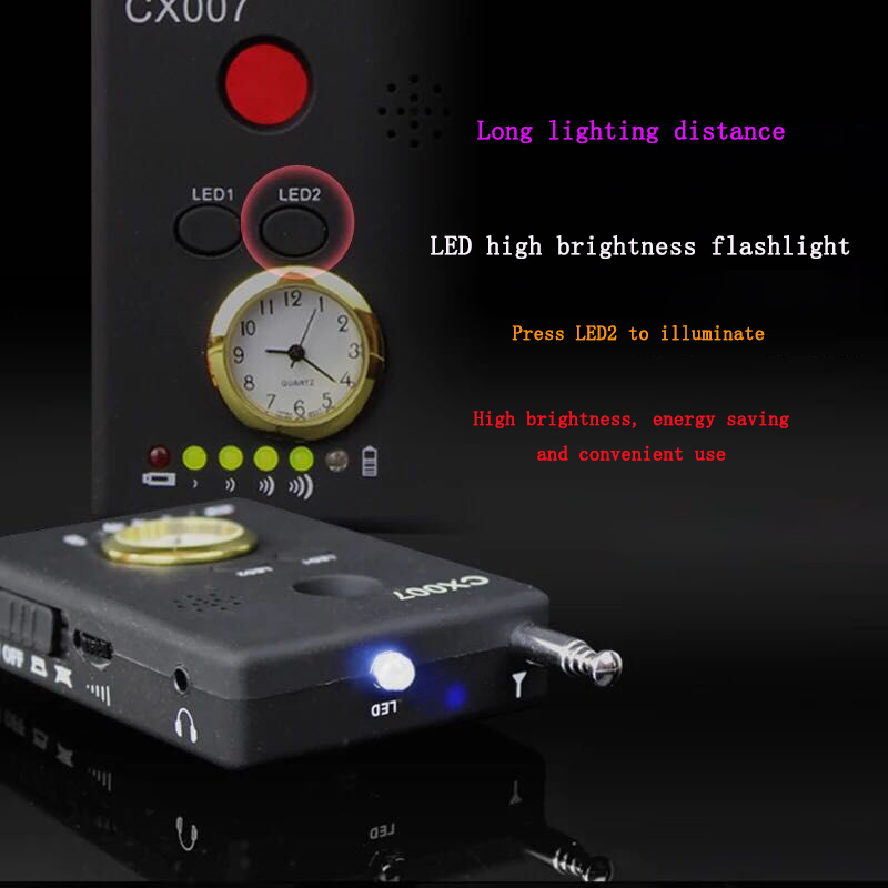 CX007 Anti Positioning Tracking Camera Eavesdropping Wireless GPS Detector High Sensitivity Alarm Mobile Phone Signal Detector