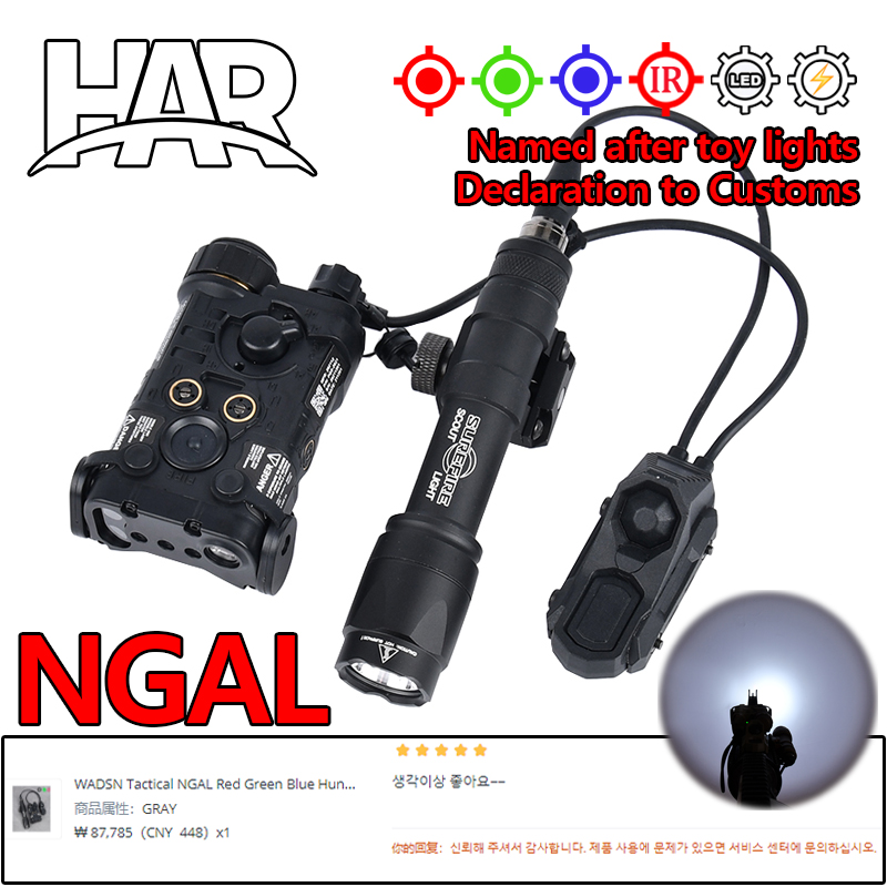 WADSN M300A M600C Flashlight NGAL Hunting Scout Light With AXON Dual Control Switch Surefir Fit 20MM Rail DBAL X300 XC2 SF