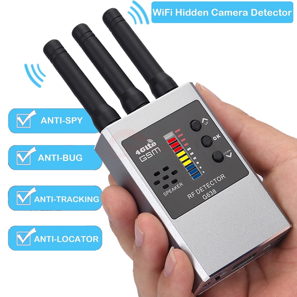 Professional Anti-Spy GPS Wireless RF Signal Automatic GSM Wifi Detector Finder Tracker Frequency Scan Sweeper Protect Security