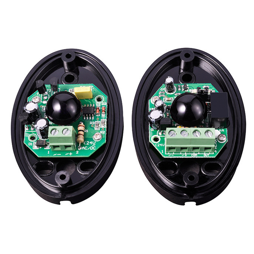 1 Pair Black Single Beam Infrared Alarm Waterproof Outdoor Indoor -Interference High Sensitivity Ir