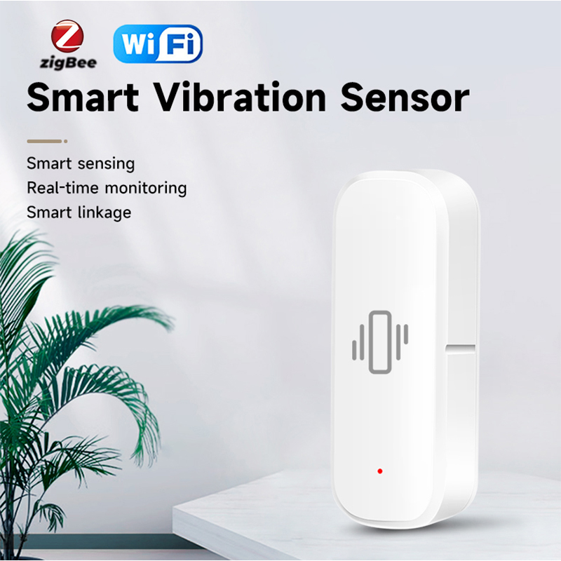 2Pcs/1Pcs Tuya Smart Home ZigBee/WiFi Vibration Sensor Realtime Monitor App Remote Control Self Defense Security Protection