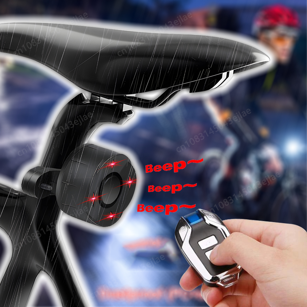 Wireless Bicycle Taillight Alarm Remote Control Smart Motorcycle Electric Bike Burglar Alarm Security Protection Antitheft Alarm