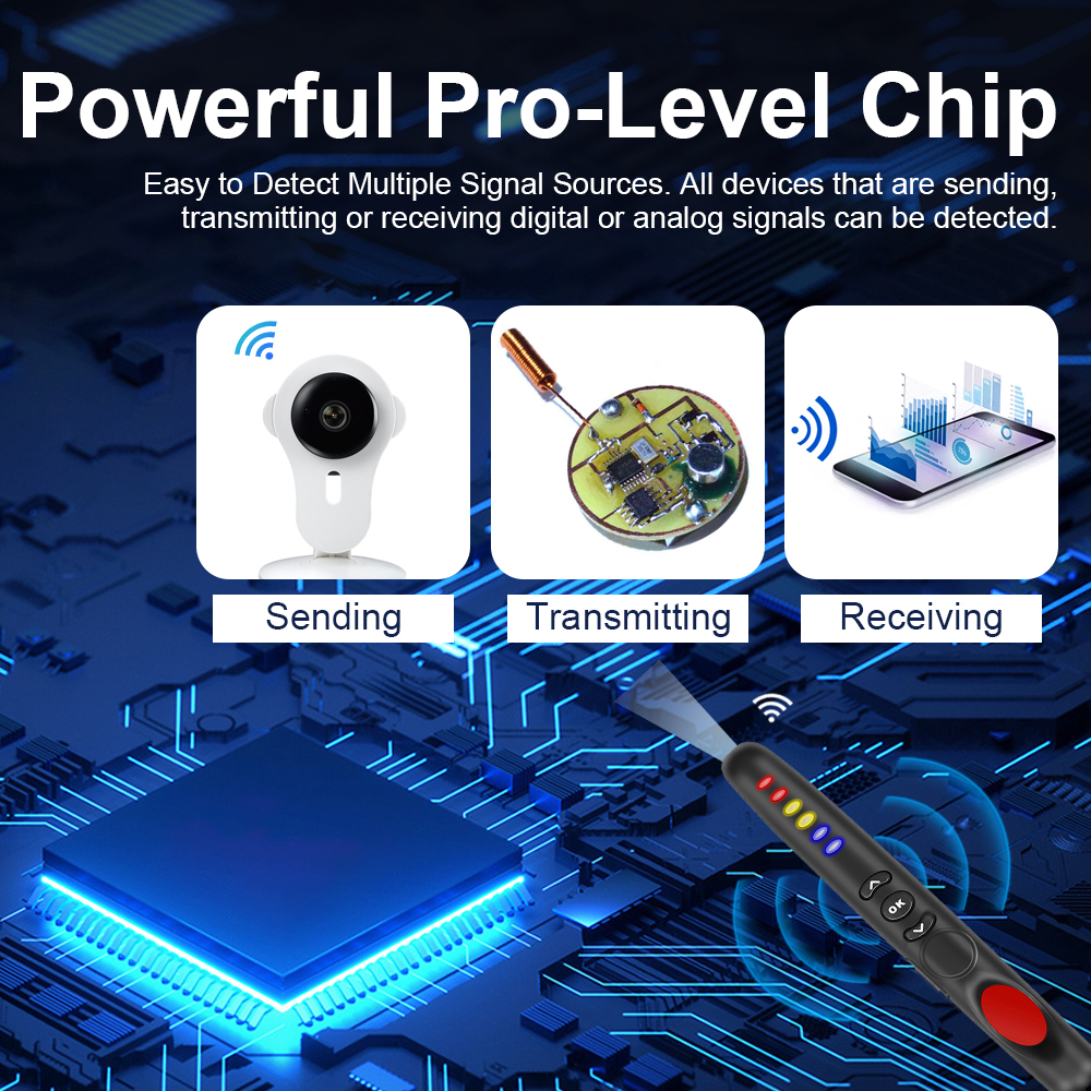 G718 Hidden Camera Infrared Detect Bug Wifi Anti Spy Camera Detector Protection Alarm Mini Cam Wireless RF Signal Device Scanner