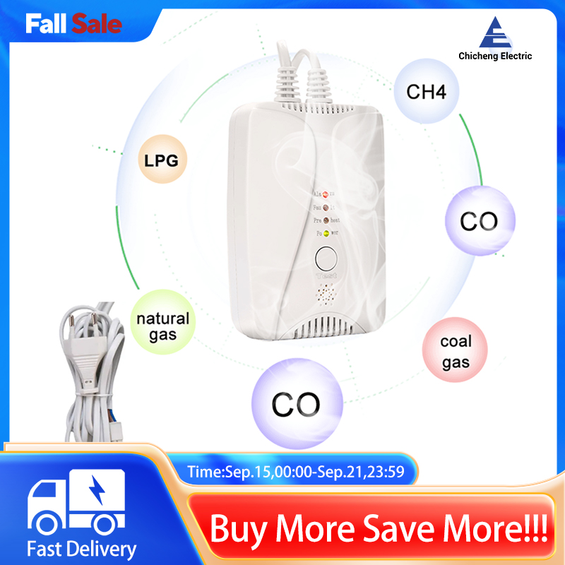 HD2000 Gas Detector And Carbon Monoxide Detector Natural Gas Leak Detector CH4/LPG/CO Gas Alarm AC220V Plug in Home Restaurant