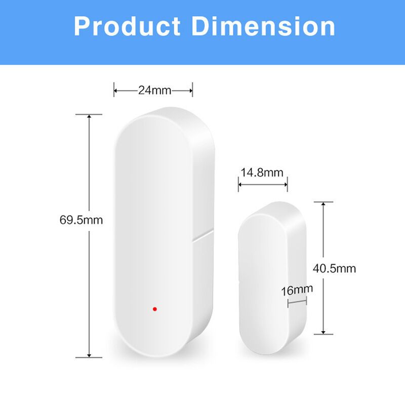 Wireless Anti-Theft Detector Tuya ZigBee WiFi Smart Door and Window Magnetic Sensor Remote Push Real-time Alarm Voice Control