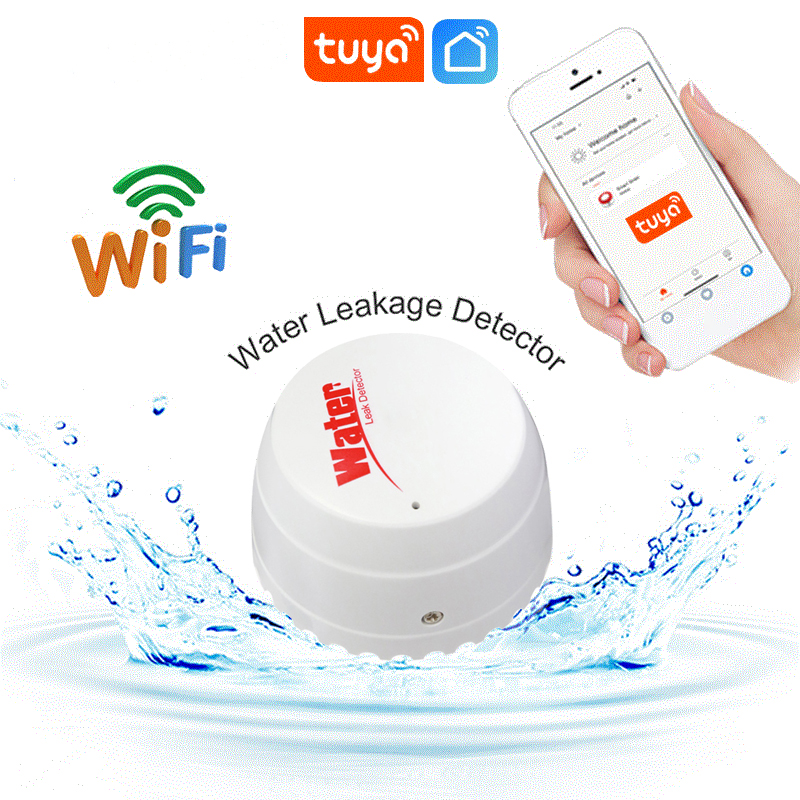 TUYA Water Leak Detector WiFi Flood Sensor Alarm Leaking Remote Monitoring Smart Life APP Flood Alert Overflow Security