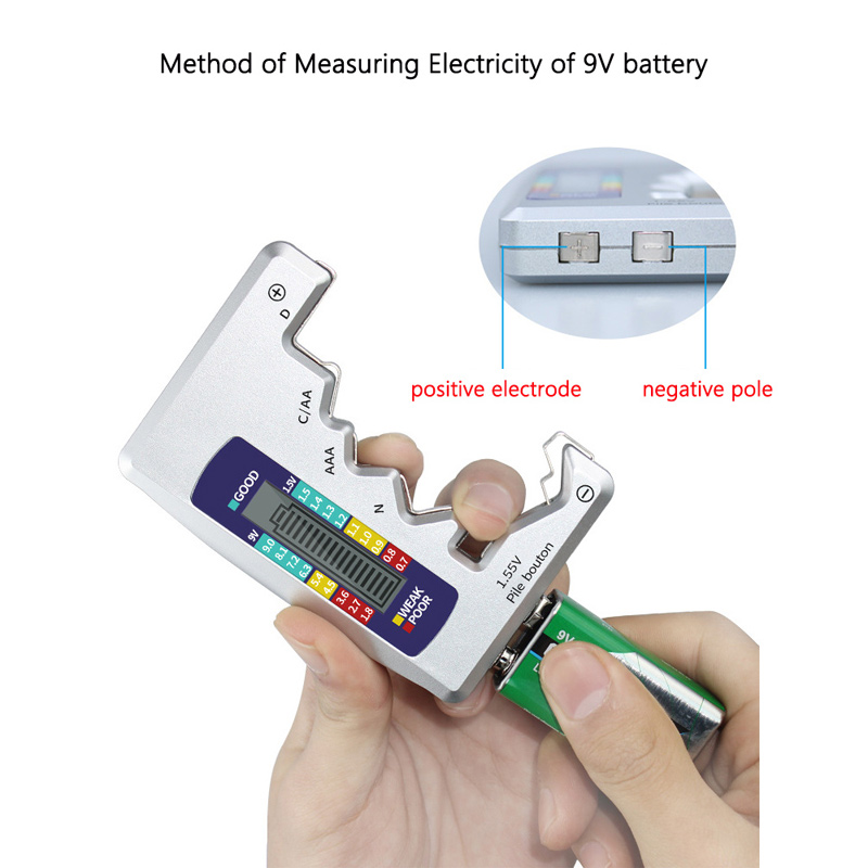 LCD Display High Accuracy Battery Power Fast Detector Support Multiple Batteries Tester