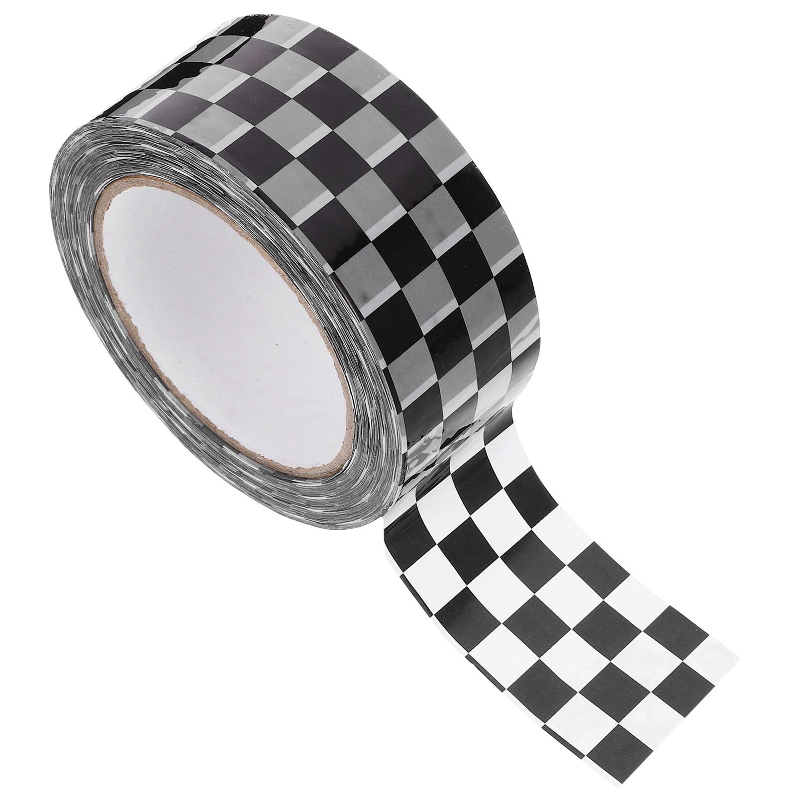 2 Rolls Black White Checkerboard Pattern Duct Tape Packing Sealing Wrapping Shipping Delivery Packaging Adhesive Fastener Tapes