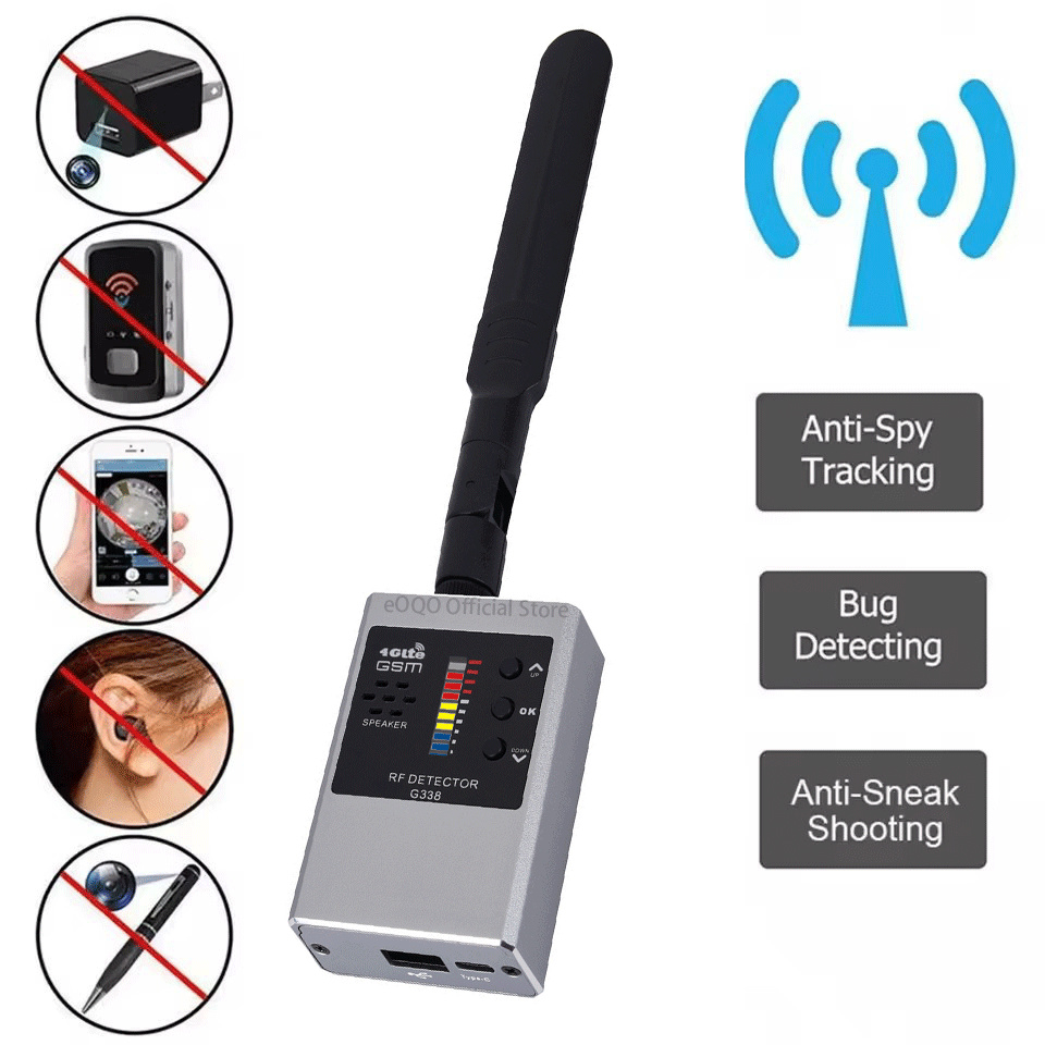 Multi-function Anti Spy RF Detector Bug GSM Listening Device Finder WiFi GPS Signal Lens Tracker Detect Radar Radio Scanner G368