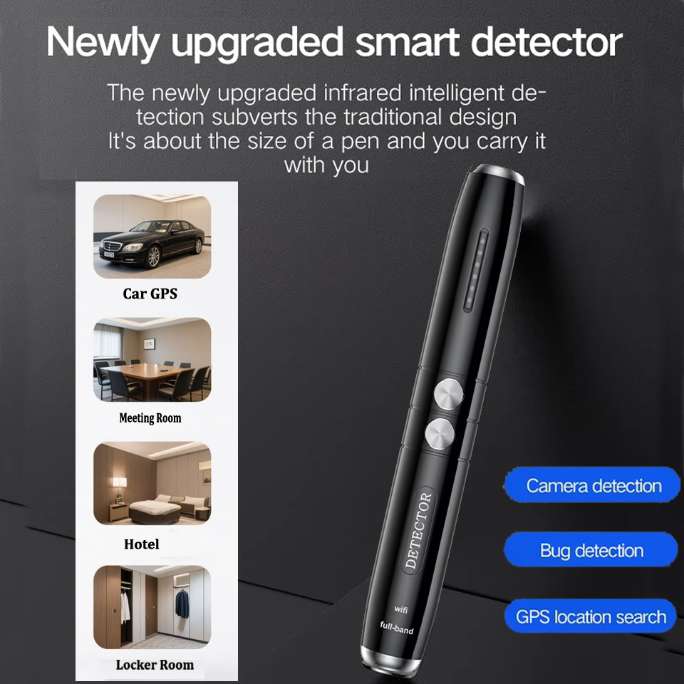 Portable Pen-shaped Anti-Spy Detector Auto Detect GSM GPS WiFi Tracker Camera Bugs Professional Signal Detector Infrared Scanner