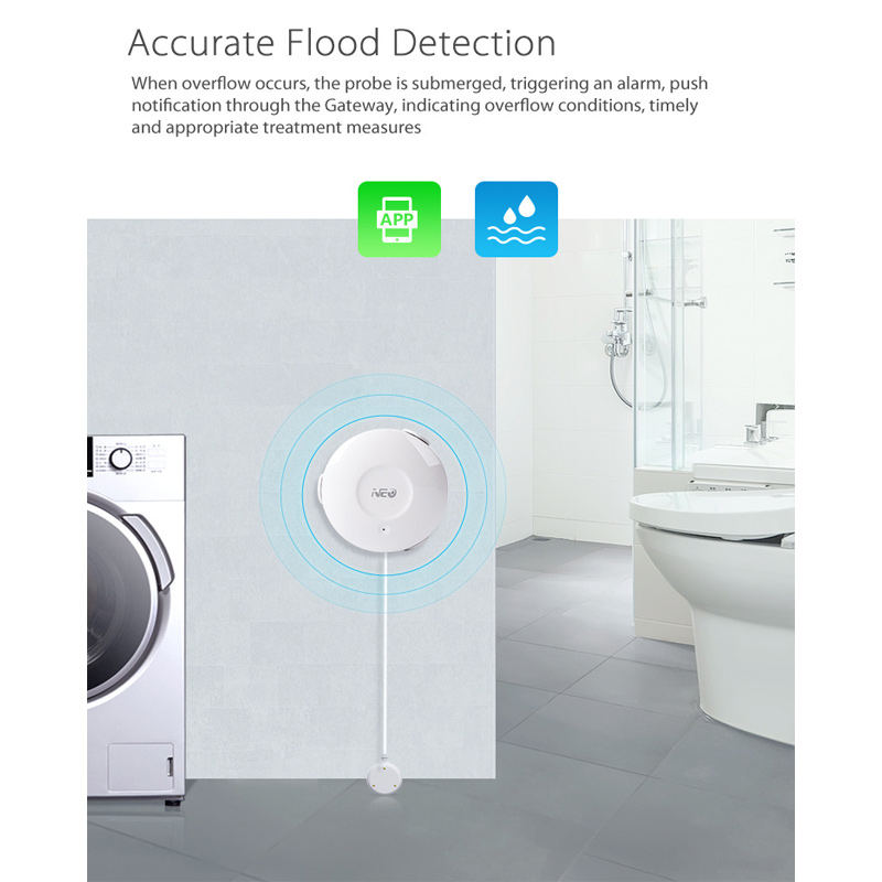 Water Leakage Detector WiFi Intelligent Wireless Overflow Alarm Leak Sensor Flood Detection Smart Home Large Capacity Battery