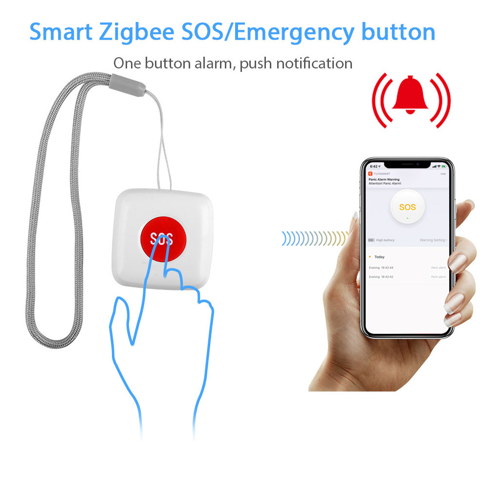 ZigBee Wireless Alarm SOS Emergency Button Elderly Alert Smart Life Device One Click Rescue Scene Switch Sensor TUYA  App