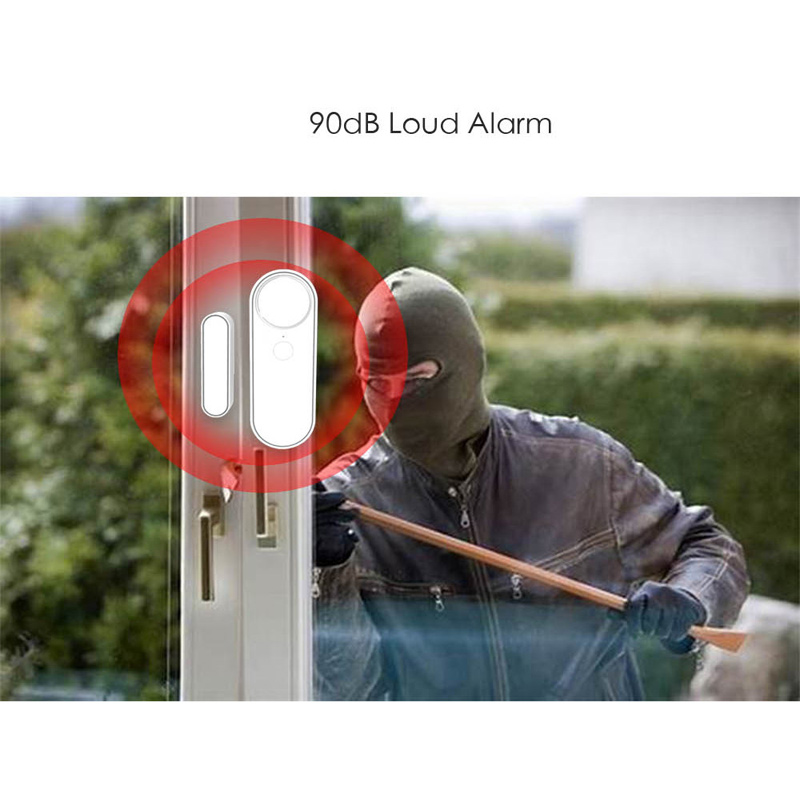 Smart Door Window Sensor with Siren Field Sound Switch Magnetic Detector Intelligent Voice Control Portable Anti-theft Alarm