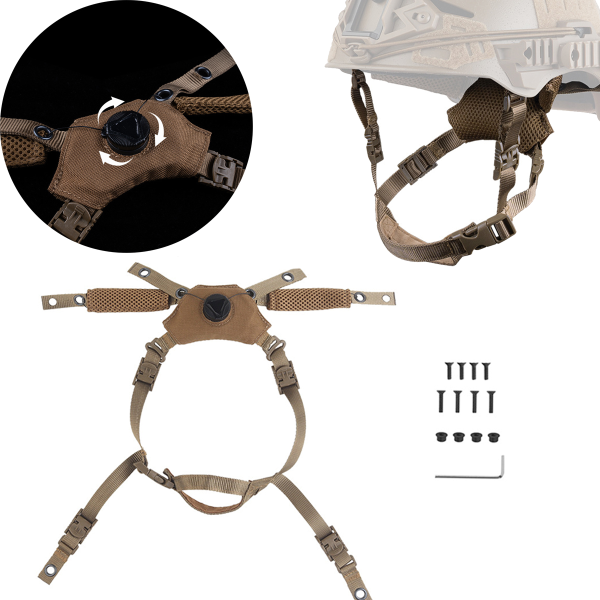 Airsoft Tactical Helmet Suspension System Quick Adjust hunting Helmet Lanyard Chin Strap Suitable for Wendy Helmets