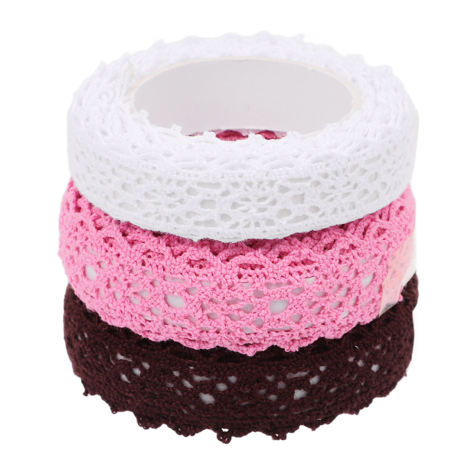 3pcs 3 Rolls Tape Decorative Adhesive Tapes Lace Tape Bilateral Hand Crafting Lace Tapes Scrapbook Crafting Photo Album
