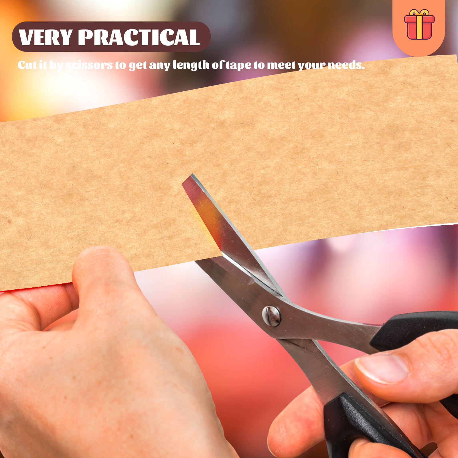 2 Pcs Kraft Paper Tape Adhesive Gummed Packing Household Writable with Water Activated