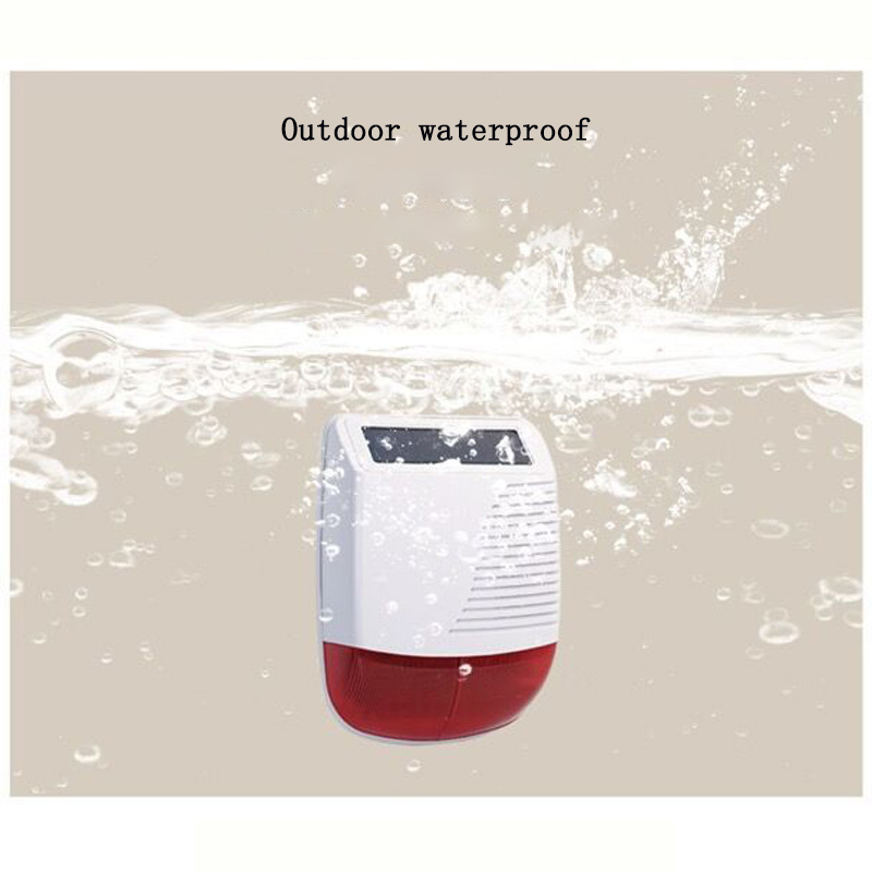 Outdoor 433MHz Wireless Waterproof Smart Audible and Visual Alarm Solar Charging High Decibel Energy-saving Sound-light Siren
