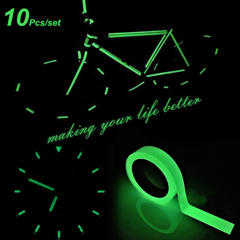 Monking DIY Green Luminous Tape Stickers Fluorescent Reflective Self-adhesive Warning Safety Tape for Home Office Decoration