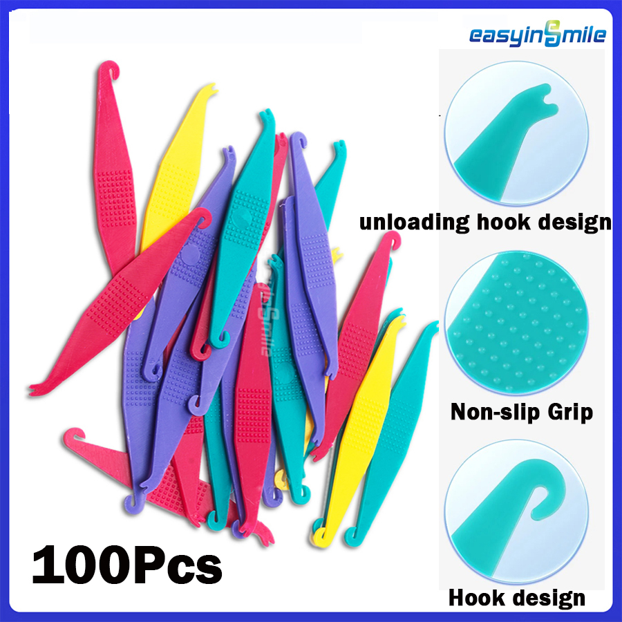 25PCS/Pack Dental Orthodontic Elastic Rubber Band Placing Tool Placers Assorted Colors Dentistry Instrument