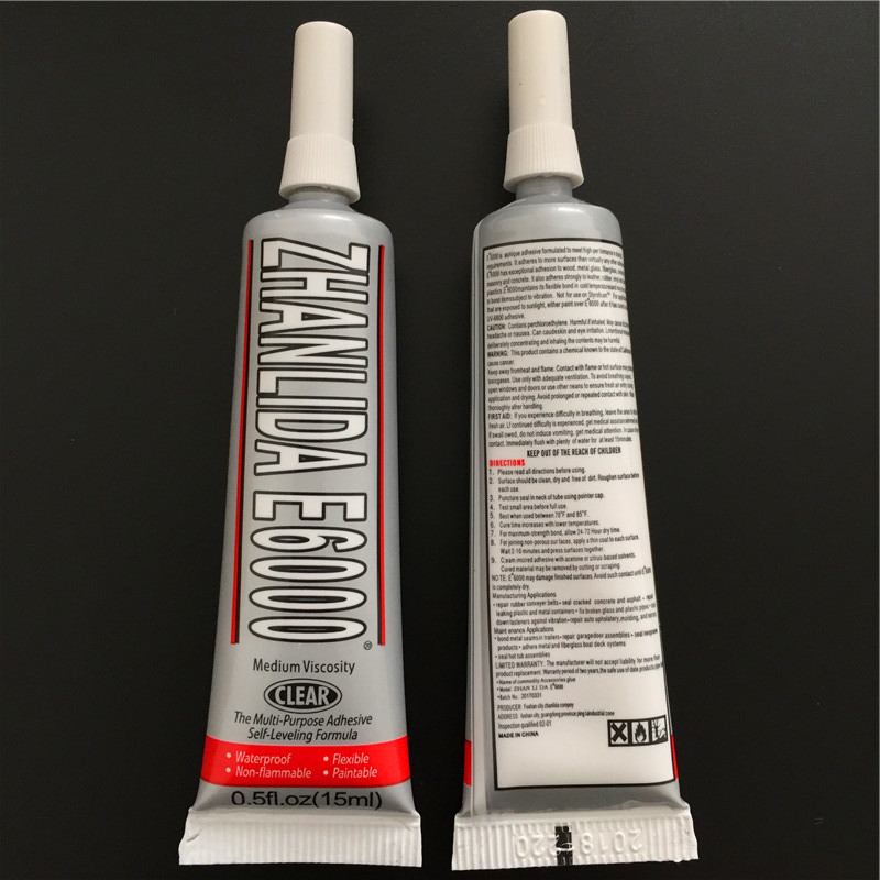 Zhanlida e6000 15ml transparent Glue Super Multi-purpose Adhesive Self-leveling Formula for Jewelry Diamond Rhinestones Screen