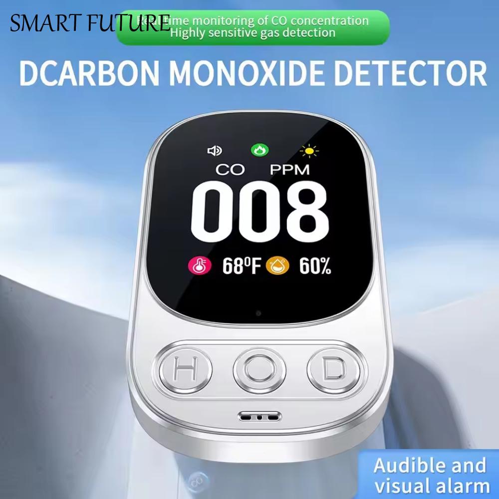 High Sensitivity Carbon Monoxide Detector Large Screen Real Time Monitoring CO Monitor Portable CO Monoxide Alarm