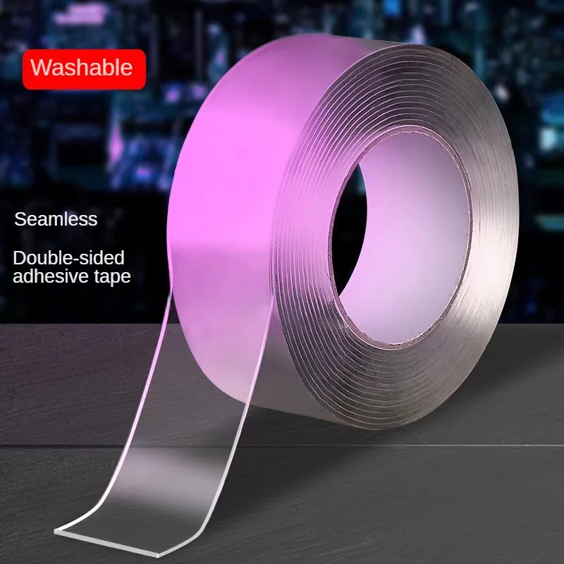1-5M Double-sided Adhesive Nano Tape 20-50mm Width Reusable No Trace Waterproof Ultra-strong Tapes Strip Clear Mounting Tape
