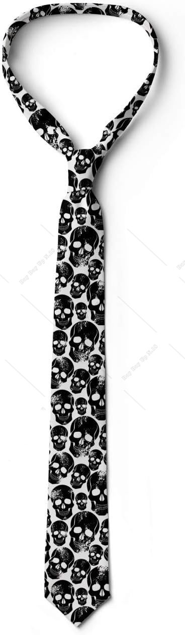 Black Skulls Multicolor Modern Men&#039;s Tie Halloween Gothic Men Accessories Necktie Neckties Soft Comfortable