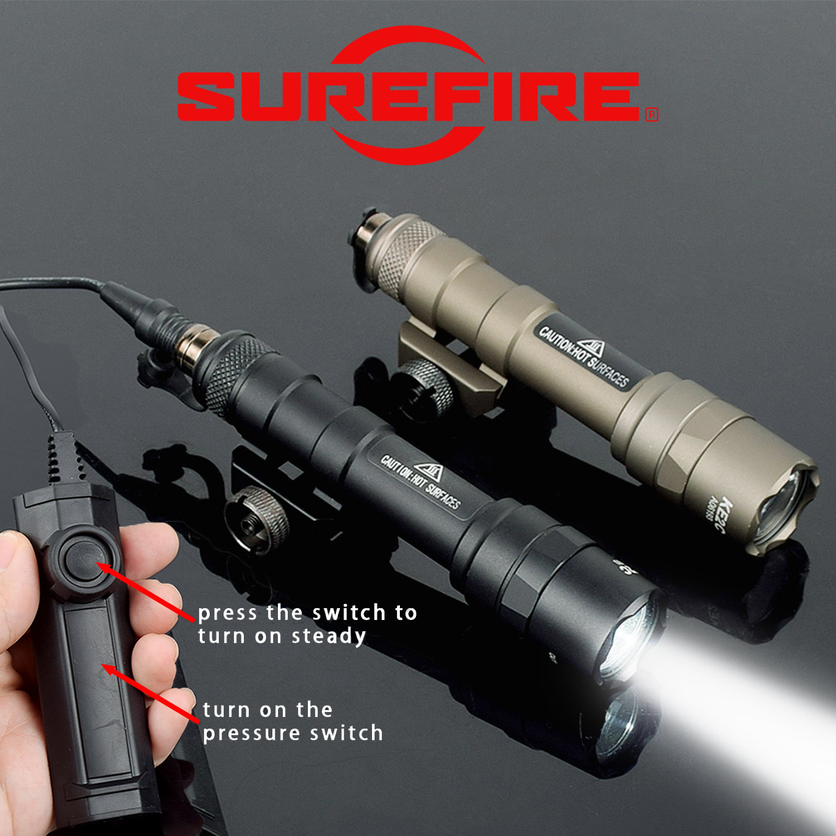 Tactical Scout Light Surefire M600 M300 M600C Dual Pressure Switch Airsoft AR15 Rifle Hunting Weapon Flashlight LED SF Gun Lamp