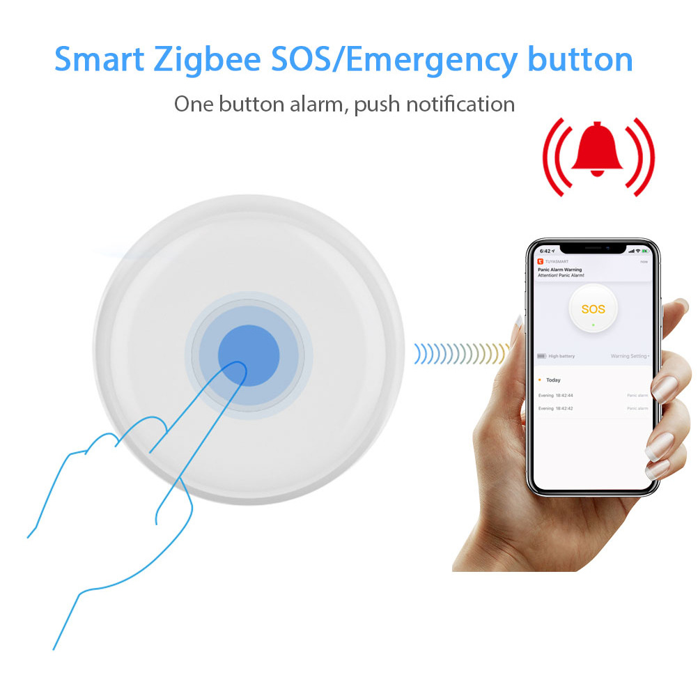 Tuya Old Man SOS Intelligent Alert ZigBee Emergency Call Button Wholesale Smart Home Elderly Emergency Wireless Panic Button