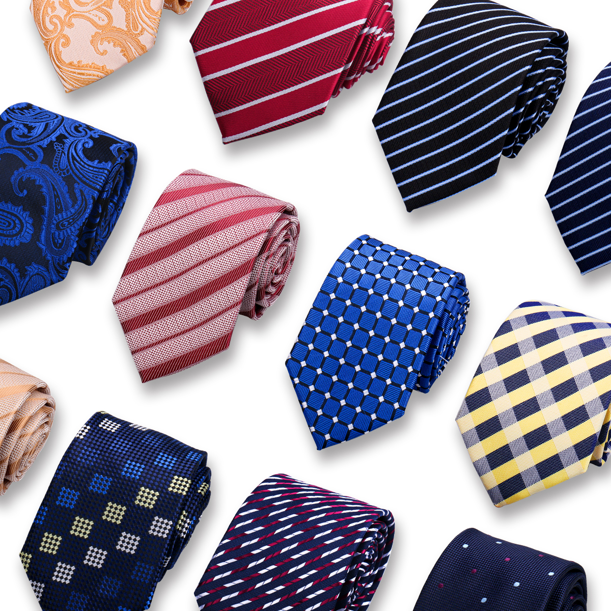 Men&#039;s Tie Brand New Fashion Blue Necktie Green Orange Gravatas For Men Paisley Floral Fit Wedding Workplace Slim Dots Wholesale