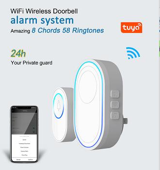 TUYA APP Wireless WIFI Welcome Chime Door Entry Doorbell  Self-Power Door Ring