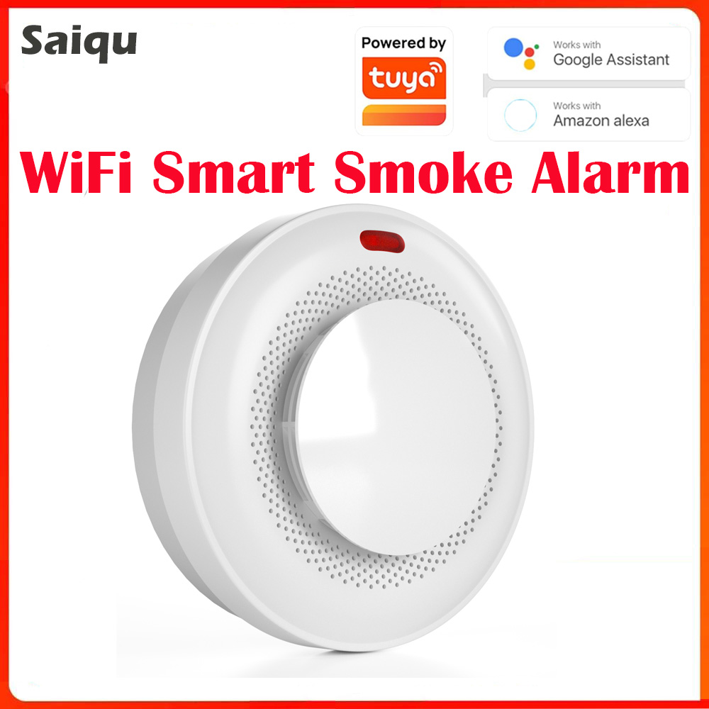 Tuya Wifi Smart Photoelectric Wireless Armed Fire Detector Intelligent Smoke Sensor