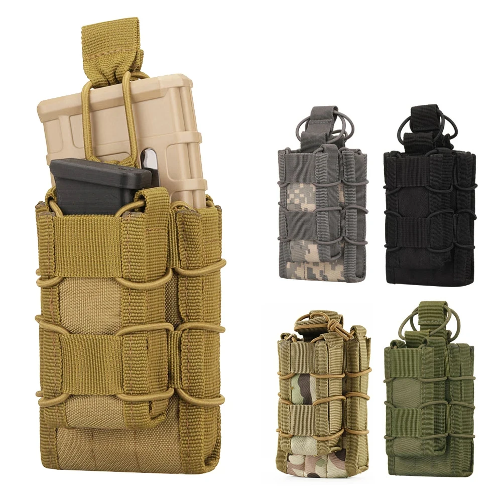 Molle Tactical Magazine Pouch Double Decker Single Airsoft Tactical AR M4 AR15 Rifle Pistol 9mm Mag Pouches Accessories