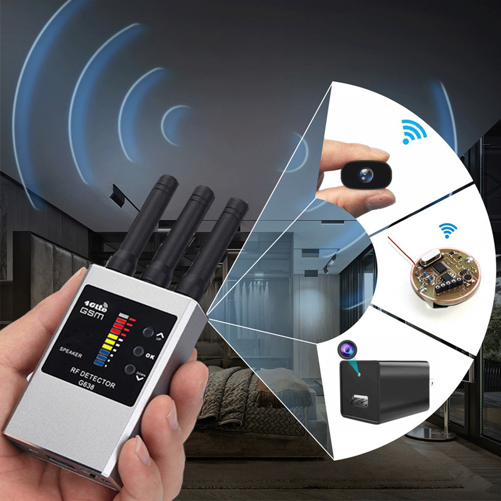 1MHz-8000MHz Radio Detect IR Anti Spy Hidden Camera Detector GSM Audio Bug Finder Lens GPS Tracker RF Signal Scanner Spy Gadgets
