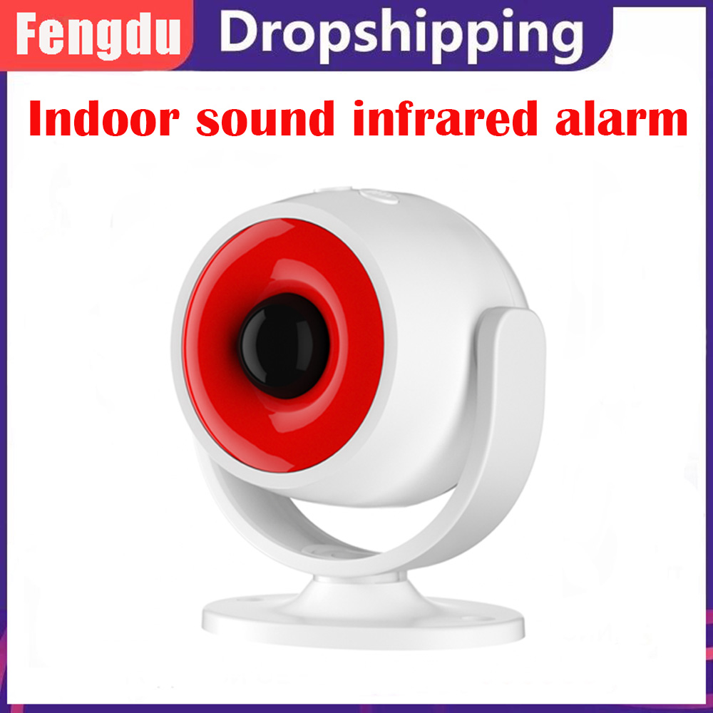 Infrared Detectors Motion Sensor PIR Alarm 110db Siren Strobe Light Security  Remote Control Detector