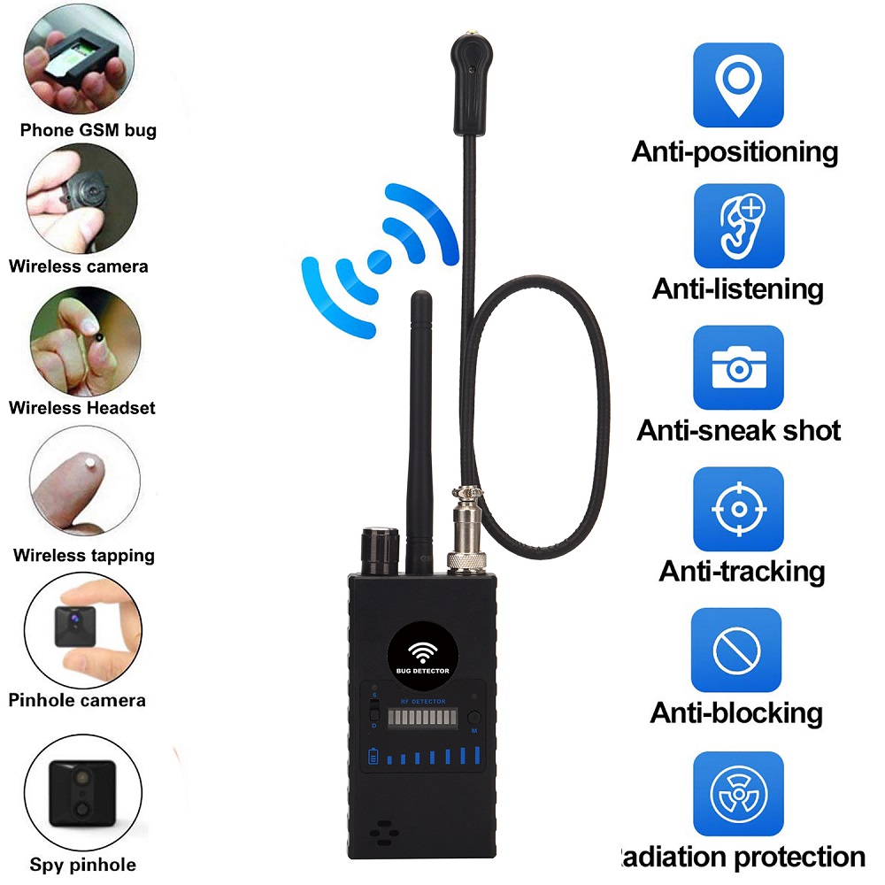 Anti Spy RF Signal Detect High Sensitivity Wireless Anti Camera Detector Bug GPS Tracking GSM Listen Device Finder Radio Scanner