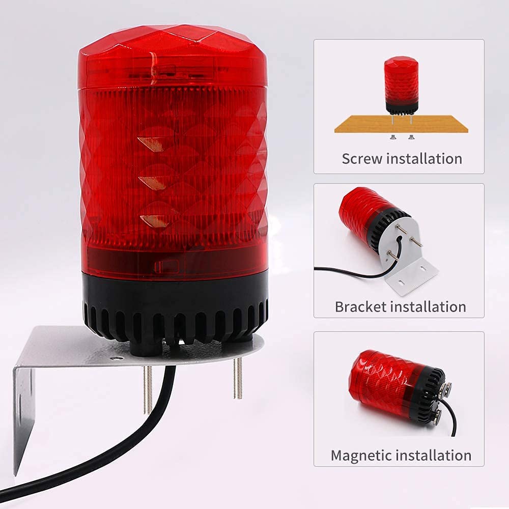 Industrial Warning Safety Flashing Beacon Strobe Lights DC9-30V 120dB Electrical Revolving Warning Lights for Emergency