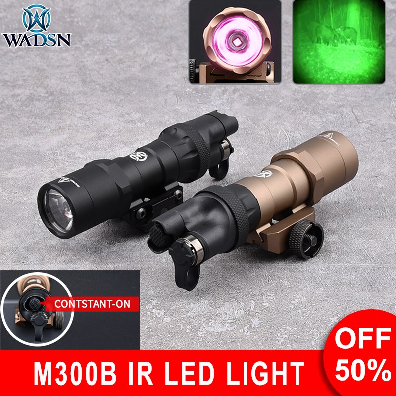 Wadsn M300B Tactical Flashlight IR led illumination Infrared Output M300 Airsoft Hunting Weapon ScoutLight for Picatinny Rail
