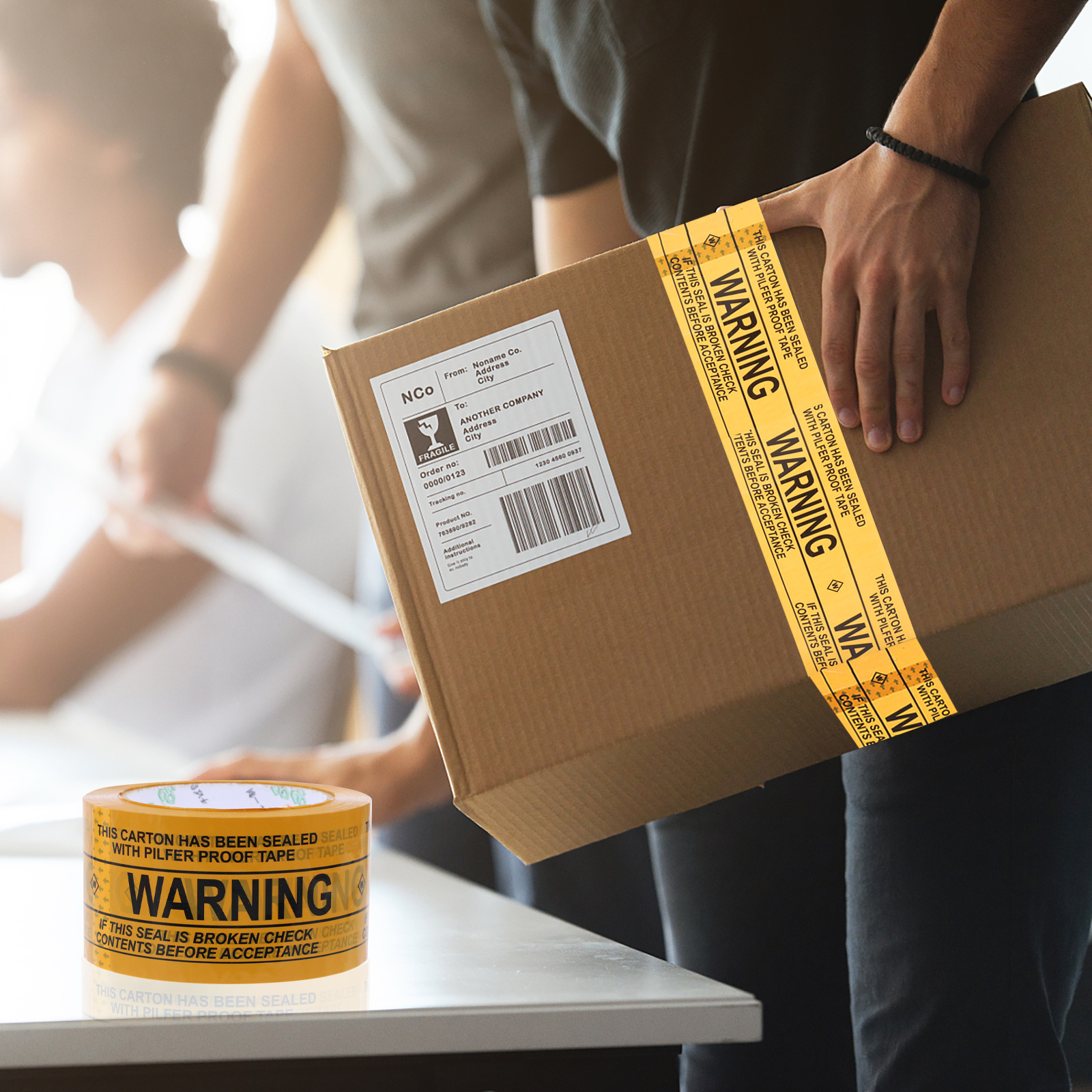 1 Roll Warning Sealing Tapes Goods Packaging Delivery Packing Warning Tapes For Package Adhesive Wrapping Tape Office