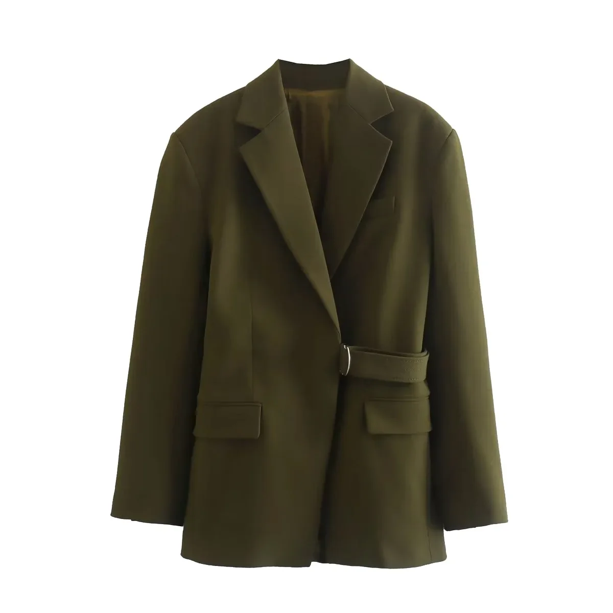 2025 Fashion Women Backless Suit Coat Spring OL V-Neck Blazer Jackets with Belt High Street Female Long Sleeve Jacket Outerwear