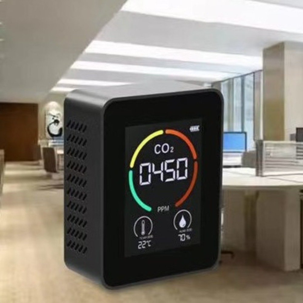 3 in 1 Air Quality Detector Real-Time Monitoring 400-5000PPM Carbon Dioxide Detector Smart LCD Display Greenhouse Gas Monitor