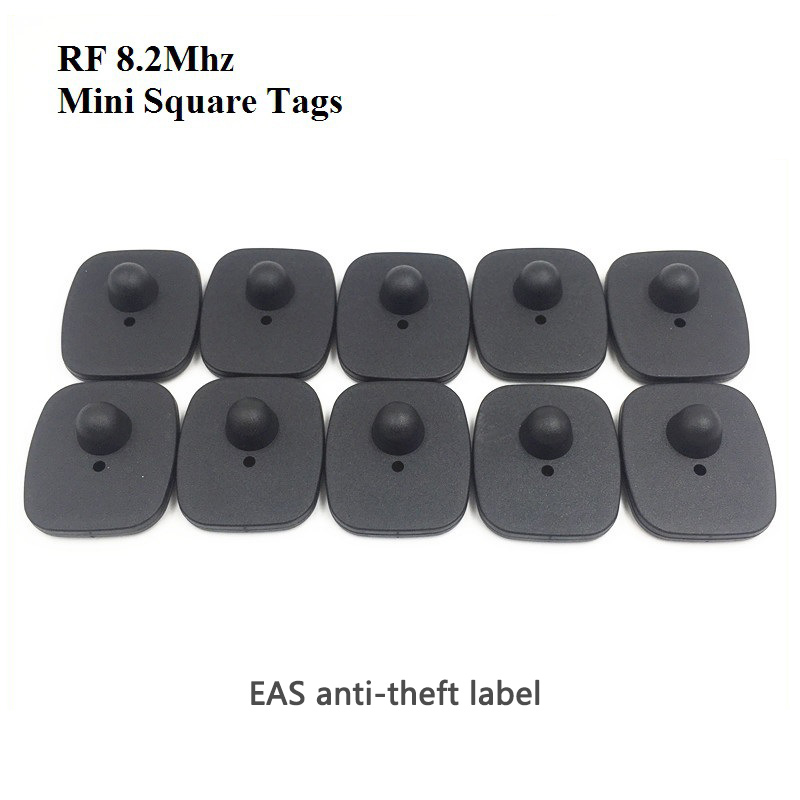 100pcs/Lot RF ABS Clothing Anti-lost Label Magnetic Button Small Square Anti-theft Fastener Hard Tag Security Buckle EAS