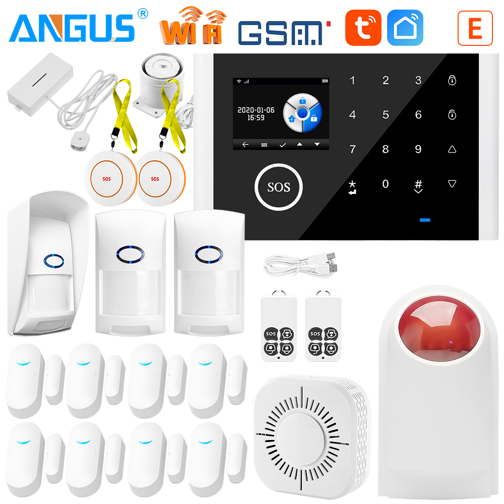 Système d&#039;alarme de sécurité domestique intelligent, anti-intrusion, interphone filaire et sans fil, sirène 120dB, GRPS 10