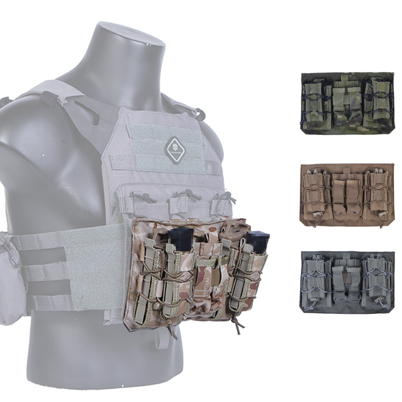Emersongear 556 9mm Magazine Pouch Molle Plate Carrier Modular Assaulters Front Panel Pistol Triple Bag Vest Nylon