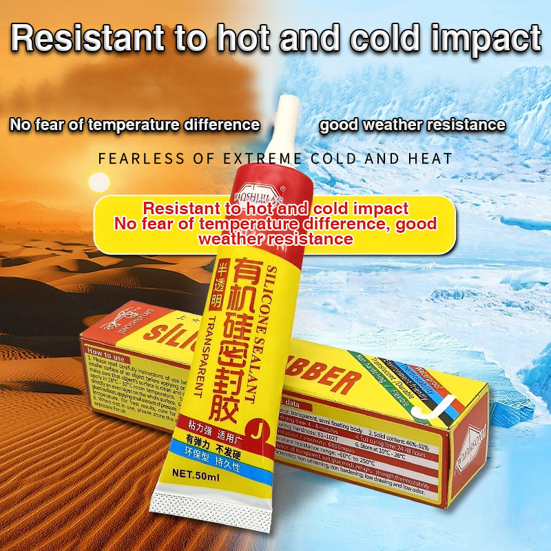 50ML Semi-transparent Silicone Sealant Glue Strong Adhesion For Plastic Rubber Car Refrigerator Sealing Strip Electrical Seal