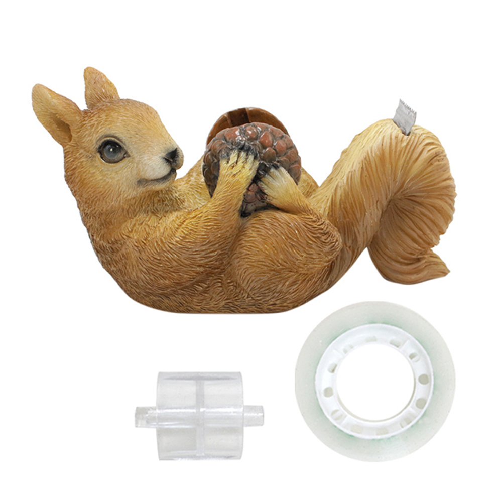 Squirrel Tape Holder Dispenser Desk Accessory Paper Home Decor Cartoon Office Cute Bracket