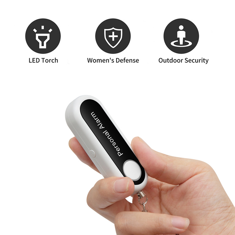 Outdoor Lady Self-defense Alarm Portable Key Chain Alarm Women&#039;s Night Running Back Clip with Lamp Personal Protective Equipment