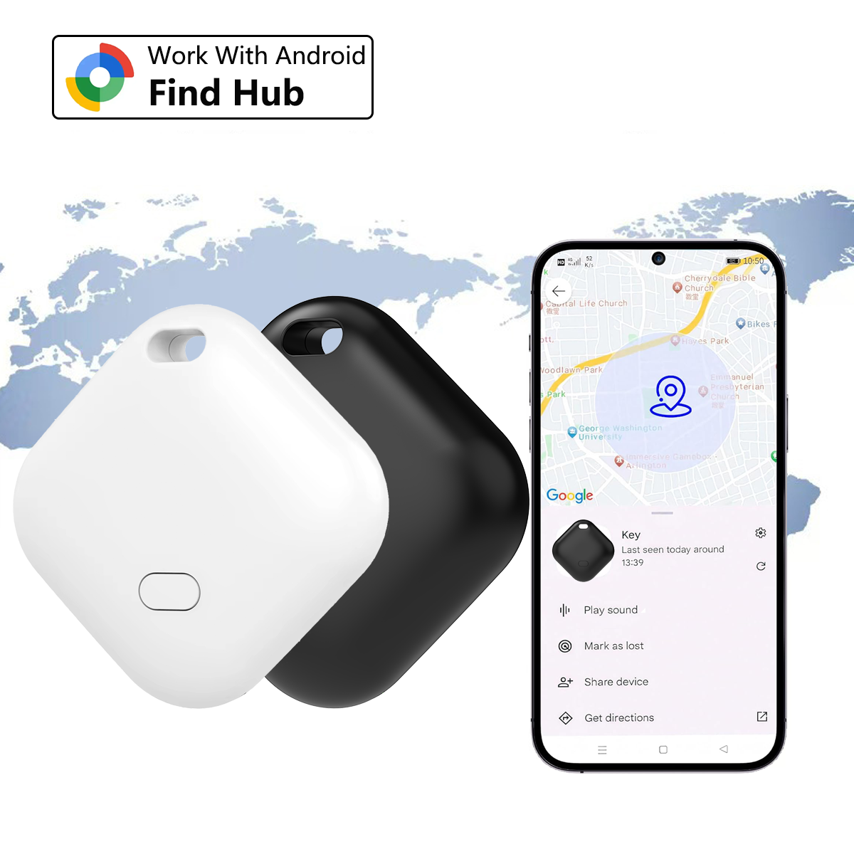 Mini Tracker for Android airtag Key Finder bike Bag Anti-Loss Tracker Smart Bluetooth gps tracker work with Google Find Hub APP