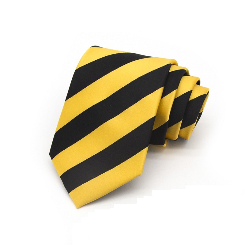 Men&#039;s 8.5cm Polyester Necktie Striped Yellow Dress Shirt Fashion Choker Business Neckwear Adult Clothing Accessories