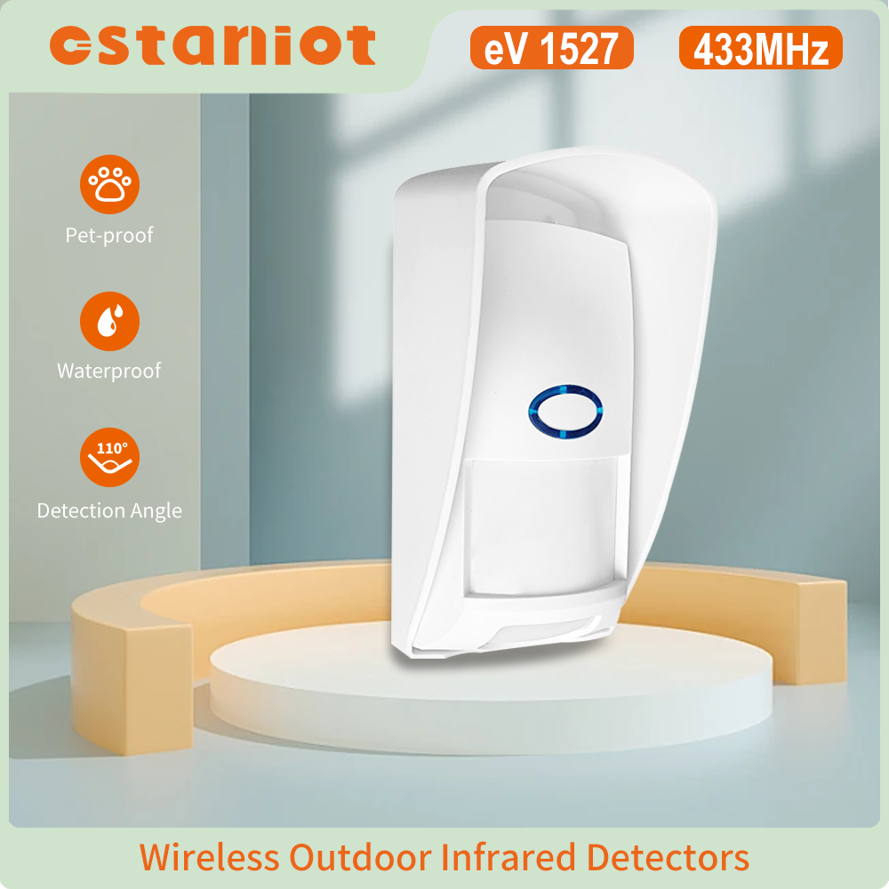 Staniot 433Mhz Mini Outdoor PIR Motion Detector Smart Home Human Infrared Body Security Burglar Alarm Sensor 110° with Pet-Proof